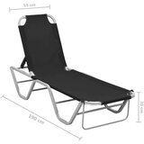  Ležaljka za sunčanje od aluminija i tekstilena crna | shoptok.hr