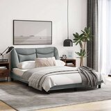 Okvir kreveta s LED svjetlima svjetlosivi 140x200 cm od tkanine | shoptok.hr