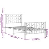  Metalni okvir kreveta uzglavlje i podnožje crni 90x190 cm | shoptok.hr