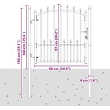  Vrata za ogradu EMMEN s šiljcima čelik 104x97 cm zelena | shoptok.hr