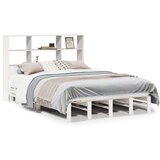 vidaXL Krevet s regalom za knjige bez madraca bijeli 120x190cm od drva | shoptok.hr