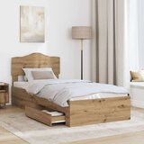  Okvir za krevet s ladicama Umjetnički hrast 100 x 200 cm | shoptok.hr