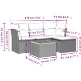  5-dijelni vrtni set sofa s jastucima bež od poliratana | shoptok.hr