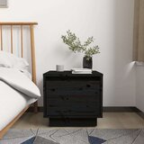  Noćni ormarići 2 kom crni 35 x 34 x 32 cm od masivne borovine | shoptok.hr