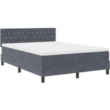 vidaXL Vzmetnica z okvirjem v temno sivi barvi 140x200 cm iz žameta | Shoptok.si