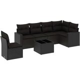  7-dijelni set vrtnih sofa od poliratana s jastucima crni | shoptok.hr