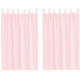 vidaXL Voile zavese z zankami 2 kosa svetlo roza 140x175 cm, (5000297611) | Shoptok.si