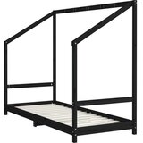  Okvir za dječji krevet crni 2x(80x200) cm masivna borovina | shoptok.hr