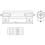 Distanzer Ž/Ž mesingani M3x5mm