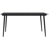  Vrtni blagovaonski stol crni 150 x 80 x 74 cm čelik i staklo | shoptok.hr