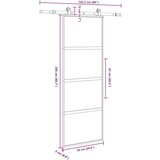 vidaXL Klizna vrata s priborom 76 x 205 cm kaljeno staklo i aluminij | shoptok.hr