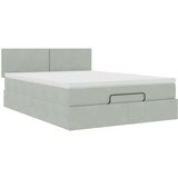 vidaXL Otomanski postelja z vzmetnico svetlo siv 140x200 cm žamet | Shoptok.si