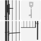 vidaXL Vrtna vrata Siva 200 x 100 cm 100 x 200 cm Čelik | shoptok.hr
