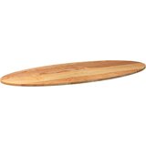 vidaXL Mizna plošča svetlo rjava 140x60x2 cm trdna hrastovina ovalna | Shoptok.si