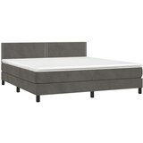  Box spring postelja z vzmetnico temno siva 180x200 cm žamet, (20902319) | Shoptok.si