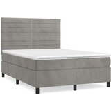  Box spring postelja z vzmetnico svetlo siva 140x200 cm žamet, (20789748) | Shoptok.si