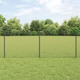  Ograda od lančane veze sa 22 U stupa Siva 0.8x25 m Čelik | shoptok.hr