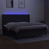  Box spring postelja z vzmetnico LED črna 200x200 cm blago, (20761223) | Shoptok.si