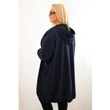 Kesi Women's Plus Size cotton hoodie with a zipper navy | shoptok.hr