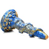 XR Brands Creature Cocks Kraken - spiralni dildo z roko hobotnice - 21 cm (zlato-modra) | Shoptok.si
