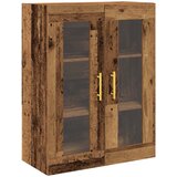 vidaXL Visoki omarica z steklenimi vrati Stari les 69,5x34x90 cm, (22046415) | Shoptok.si