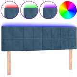 Maison Chic led posteljno vzglavje - vzglavna omarica - nočna omarica temno modro 144x5x78/88 cm žamet, (21712663) Cene