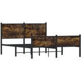 vidaXL Kovinski posteljni okvir z vzglavjem in vznožjem 137x190 cm, (21321805) | Shoptok.si