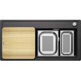 Blanco pomivalno korito ZENAR XL 6 SF D InFino SILGRANIT plošča les + pribor za parne pečice, z daljincem. - GRAFIT | Shoptok.si
