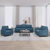  3-dijelni set sofa s jastucima plavi baršunasti | shoptok.hr