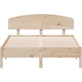  Okvir kreveta s uzglavljem 140 x 190 cm od masivne borovine | shoptok.hr