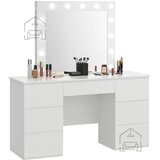 Chomik toaletna mizica z LED ogledalom PHO2305, bela, 132x43x152 cm Cene