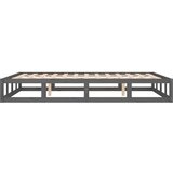  Posteljni okvir siv 135x190 cm 4FT6 trden les, (20684489) | Shoptok.si