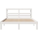  Okvir za krevet s uzglavljem bijeli 135 x 190 cm od borovine | shoptok.hr