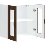 vidaXL Kuhinjski zidni ormarić sa staklenim vratima Lucca boja hrasta | shoptok.hr