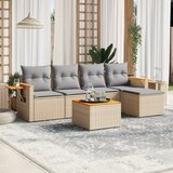  6-dijelni set vrtnih sofa s jastucima bež od poliratana Slike