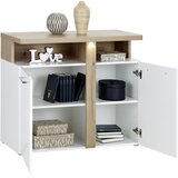 Hom`in komoda, bela, barve hrasta | Shoptok.si