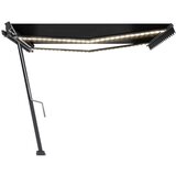  Tenda na ručno uvlačenje s LED svjetlima 400 x 300 cm antracit | shoptok.hr