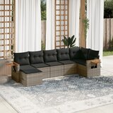 Maison Chic Seti vrtnega pohištva - Vrtna garnitura - Vrtni pohištvo set 7-delna z blazinami siv poli ratan, (21803343) | Shoptok.si