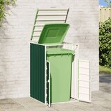  Spremnik za kantu za jednu kantu na kotačiće, zeleni, 72 x 81 x 115 cm, čelik | shoptok.hr