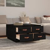  Stolić za kavu crni 80x80x45 cm od masivne borovine | Eponuda.com