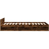  Okvir kreveta s ladicom boja dimljenog hrasta 75x190 cm drveni | shoptok.hr