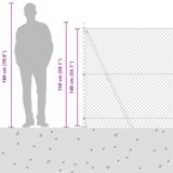 vidaXL Verižna ograja s 7 pritrjenimi stebri 1.4x10 m Galvanizirano jeklo | Shoptok.si