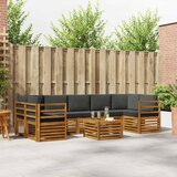  Set vanjskih sofa 8 pcs Prirodna i antracit Čvrsto drvo akacije | shoptok.hr