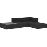 Poli 4-dijelna vrtna garnitura od poliratana s jastucima crna | shoptok.hr