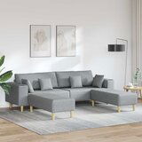 vidaXL Tkaninska sofa s jastukom 3 pcs Svijetlo siva 208 cm tkanina Cijene