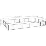 vidaXL kavez za pse crni 24 m² čelični | shoptok.hr