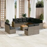 vidaXL 12-dijelni set vrtnih sofa od poliratana s jastucima sivi | shoptok.hr