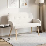  Dvosjed s nogama od punog drva Krem Bouclé | shoptok.hr
