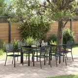vidaXL 3-delna vrtna jedilna garnitura Anthracite Steel | Shoptok.si