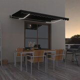 vidaXL Avtomatska tenda LED + senzor 400x350 cm antracitna Cene